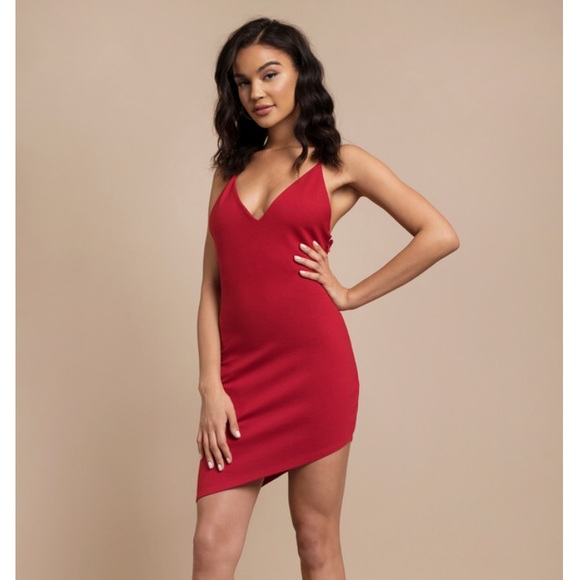 tobi red bodycon dress TOBI Women's Red Short Bodycon Dress Size M